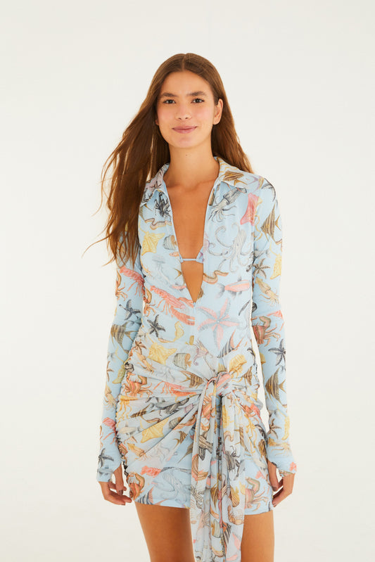 Vestido Polo Tule Vida Marinha
