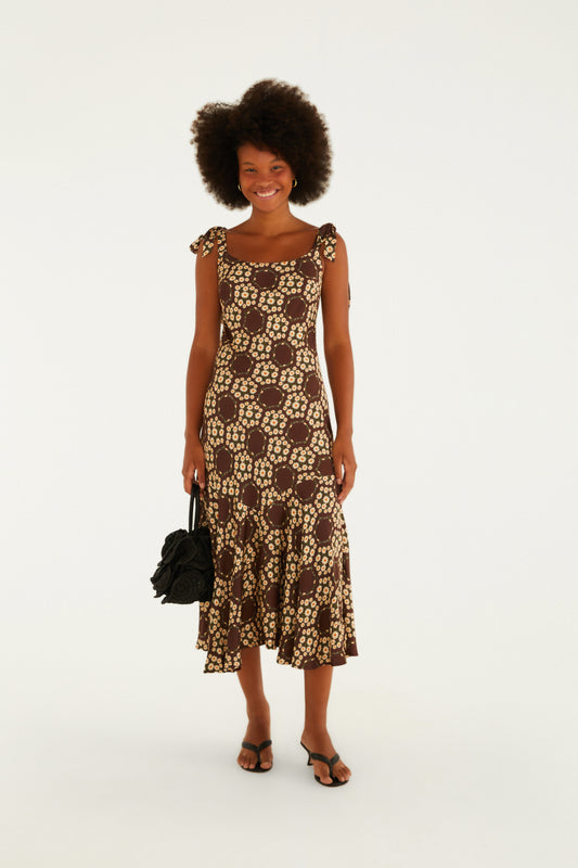 Vestido Largo Estampado Farm Clube