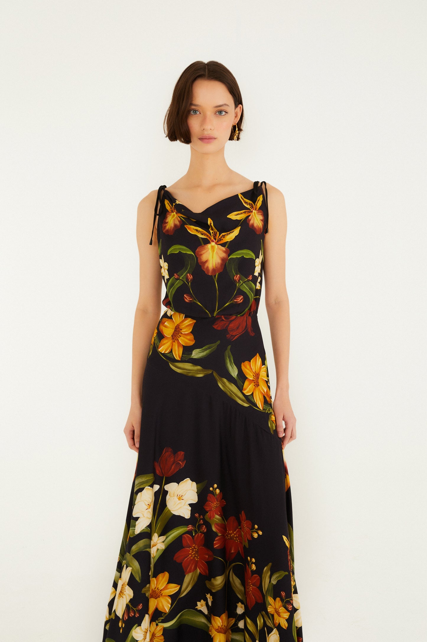 Vestido Largo Estampado Selva De Flor