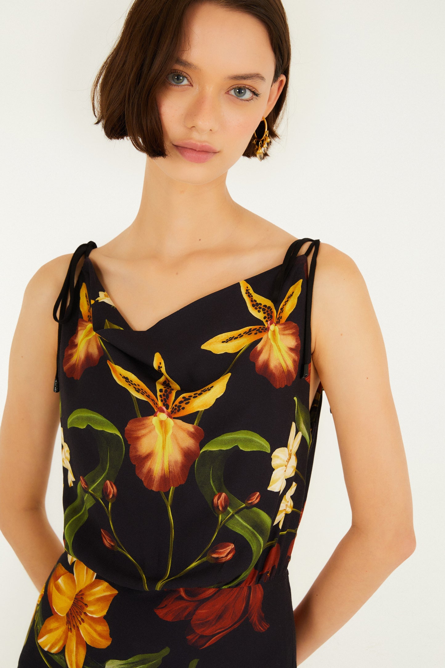 Vestido Largo Estampado Selva De Flor