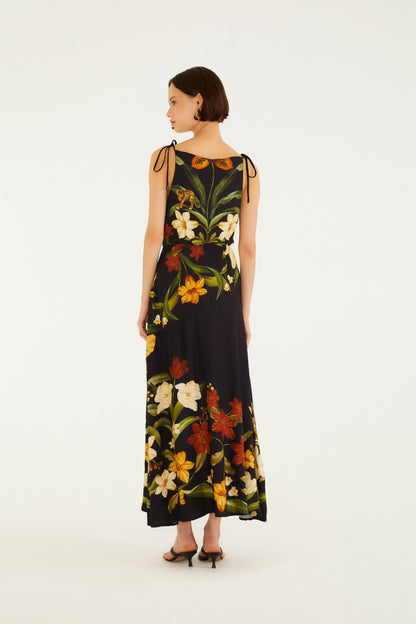 Vestido Largo Estampado Selva De Flor