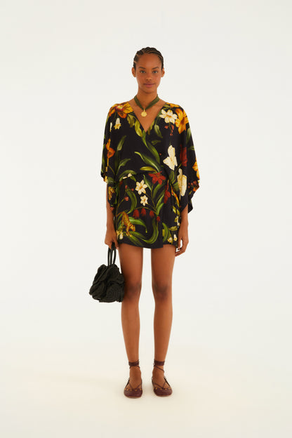Vestido Corto Estampado Selva De Flor