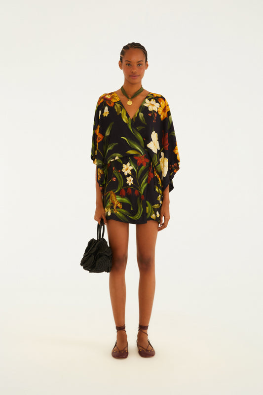 Vestido Corto Estampado Selva De Flor