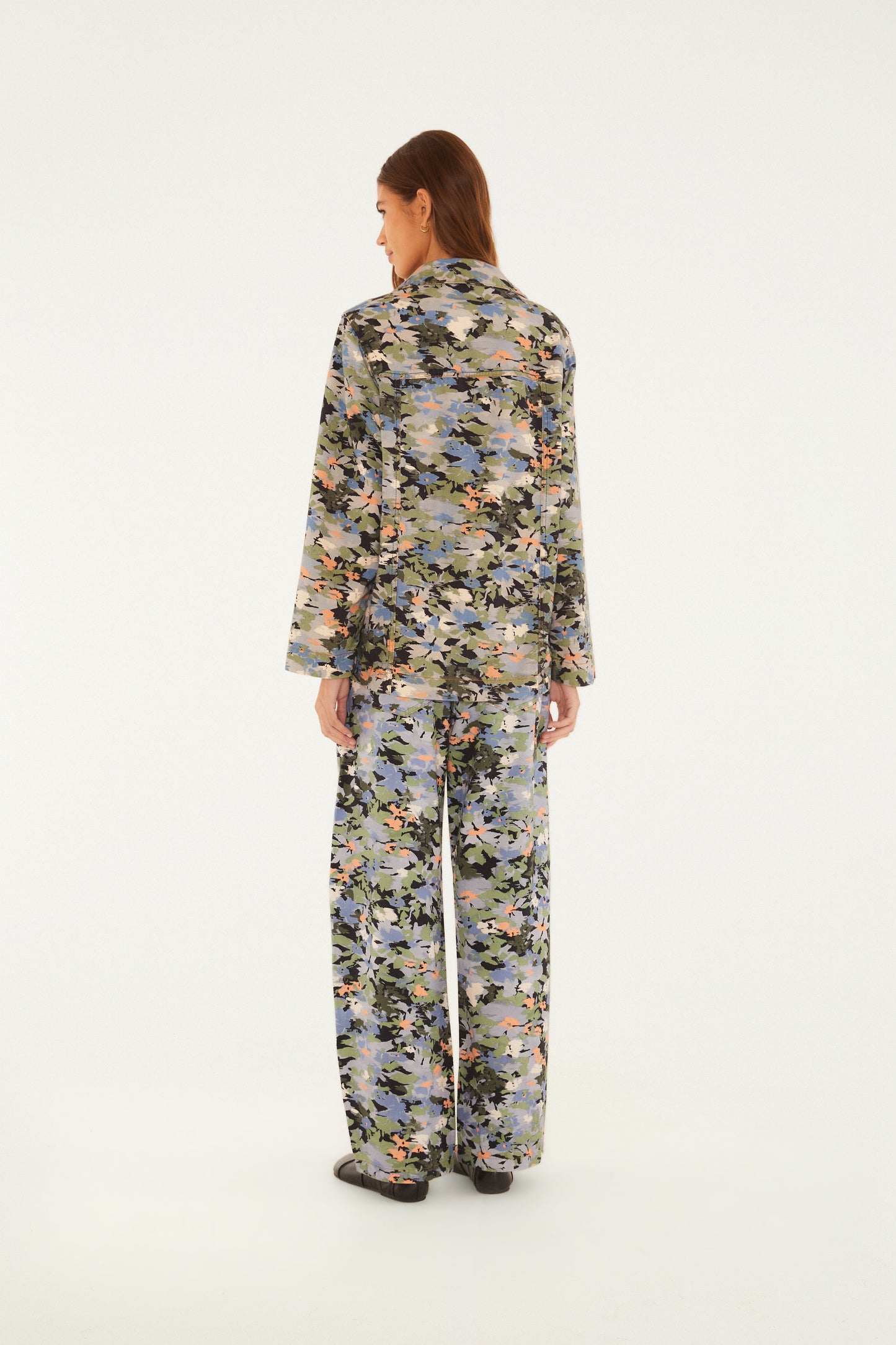 Pantalón Alfaitaria Sarja Jardim De Flor