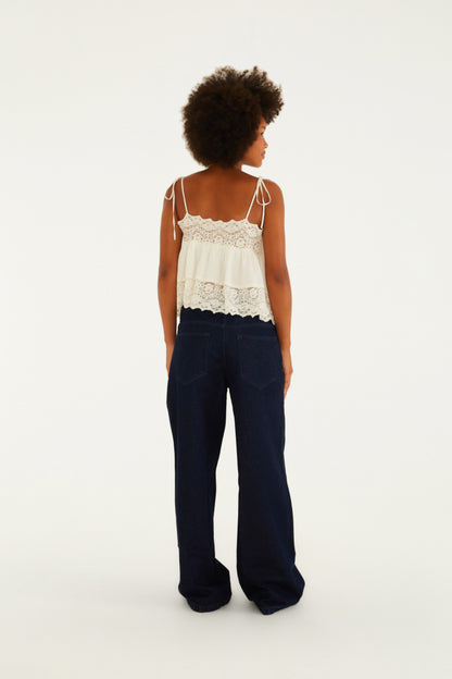 Pantalón Jeans Laser Floral