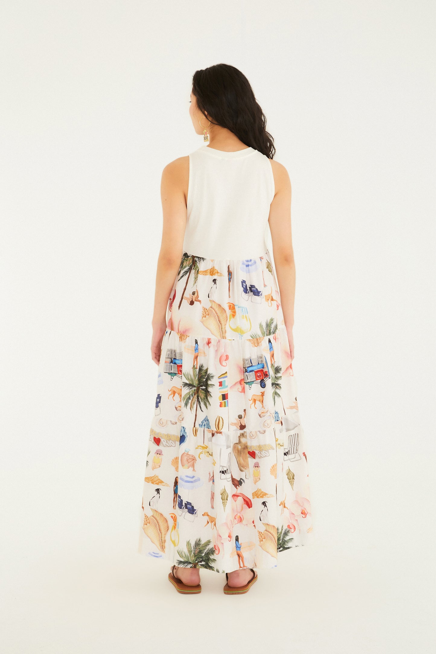 Vestido Midi Estampado Praia Carioca