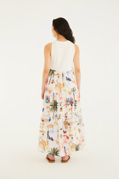 Vestido Midi Estampado Praia Carioca