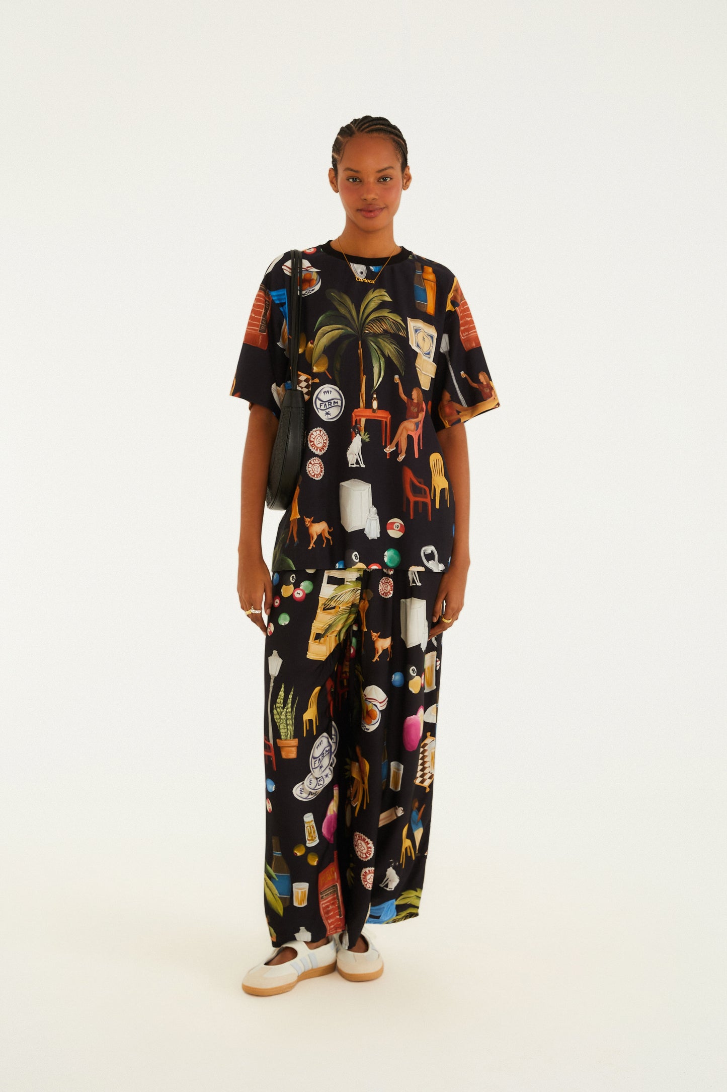 Pantalón Pantalona Estampada Boteco Carioca