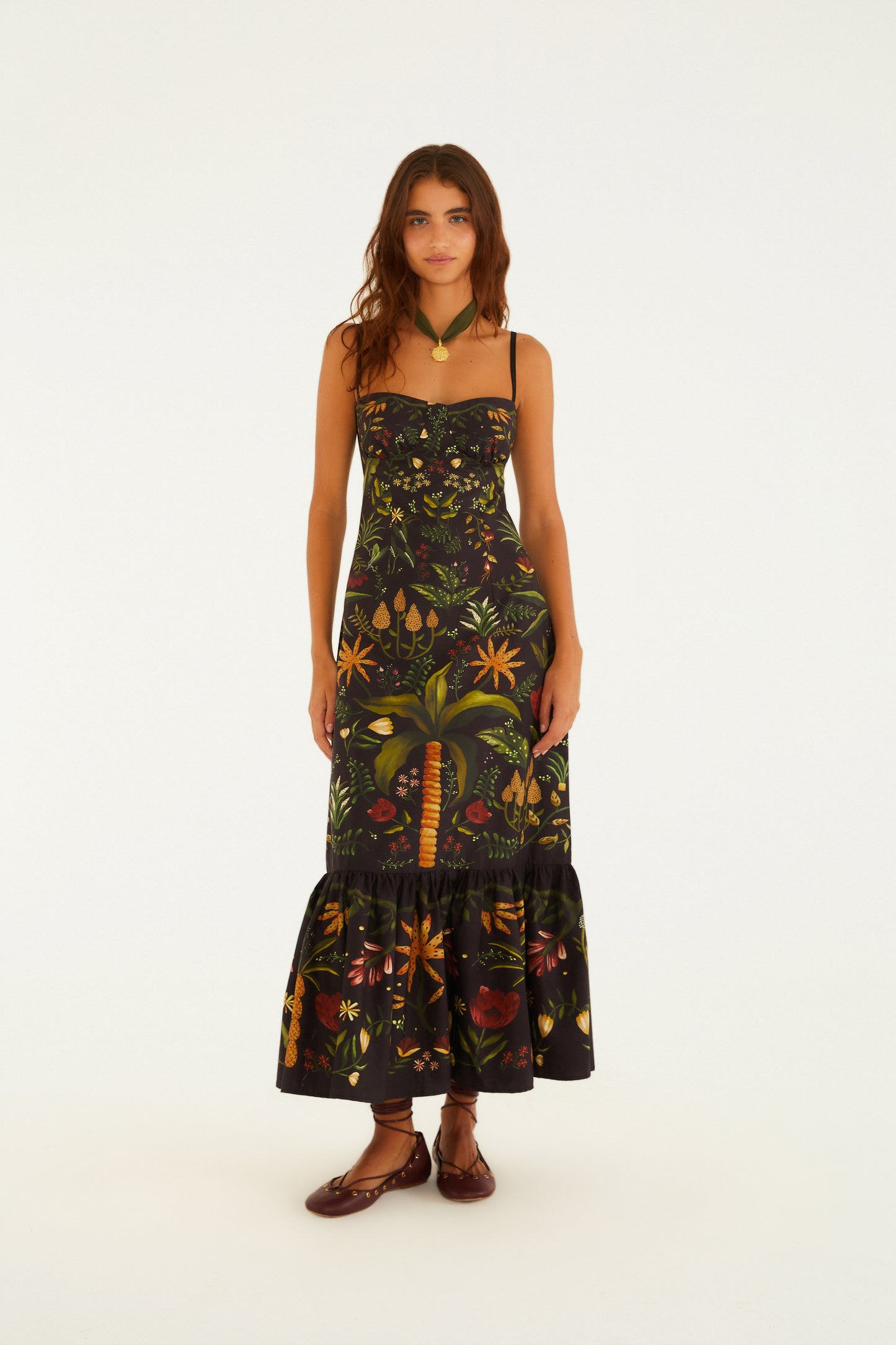 Vestido Alcinhas Estampado Inverno Tropical