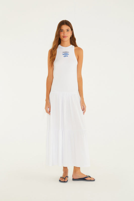 Vestido Cropped Marias Bordado Peixe