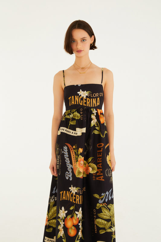 Vestido Largo Estampado Selos Do Brasil