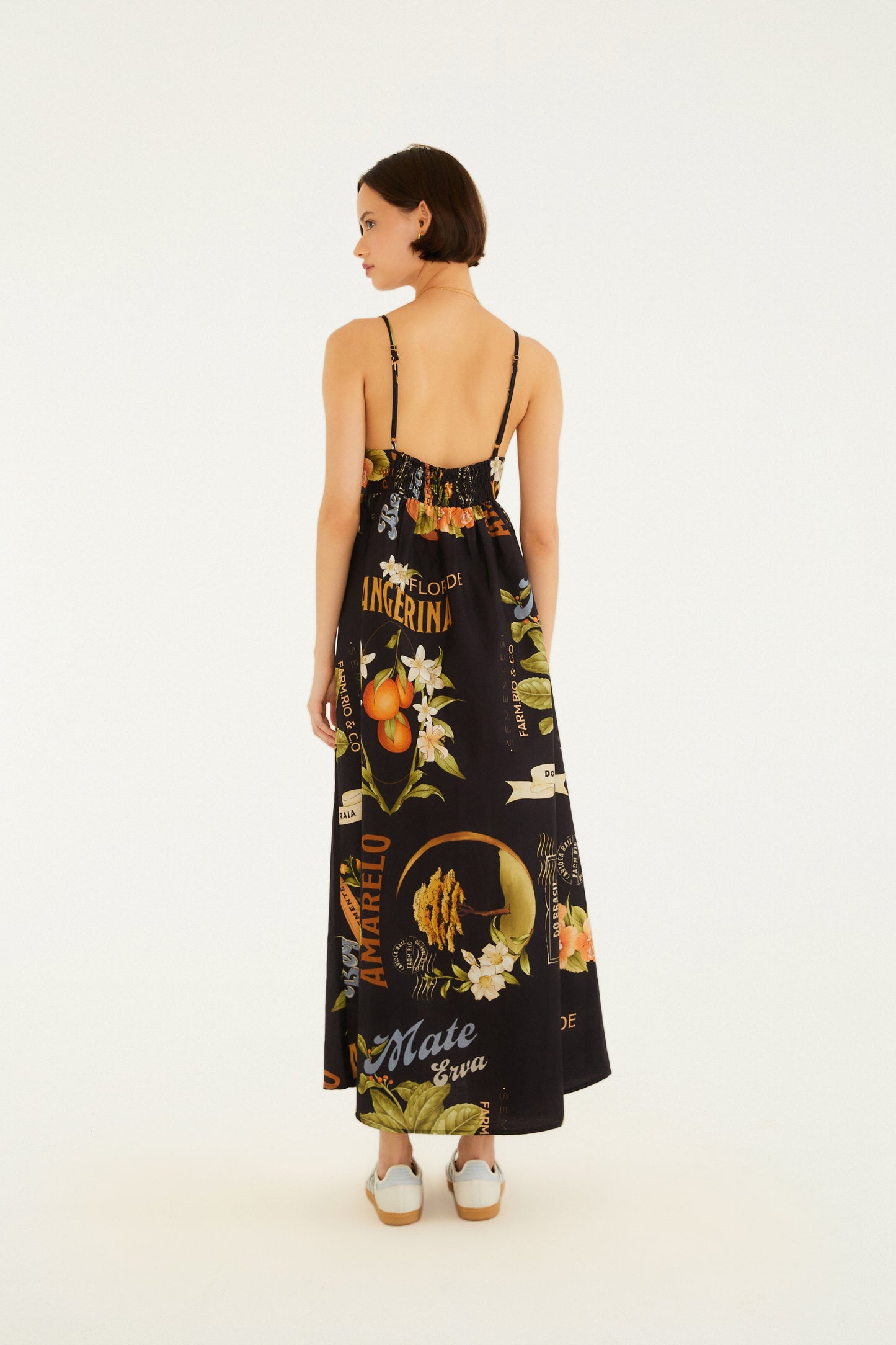 Vestido Largo Estampado Selos Do Brasil