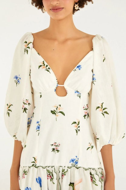 Vestido Manga Estampado Aquaflora