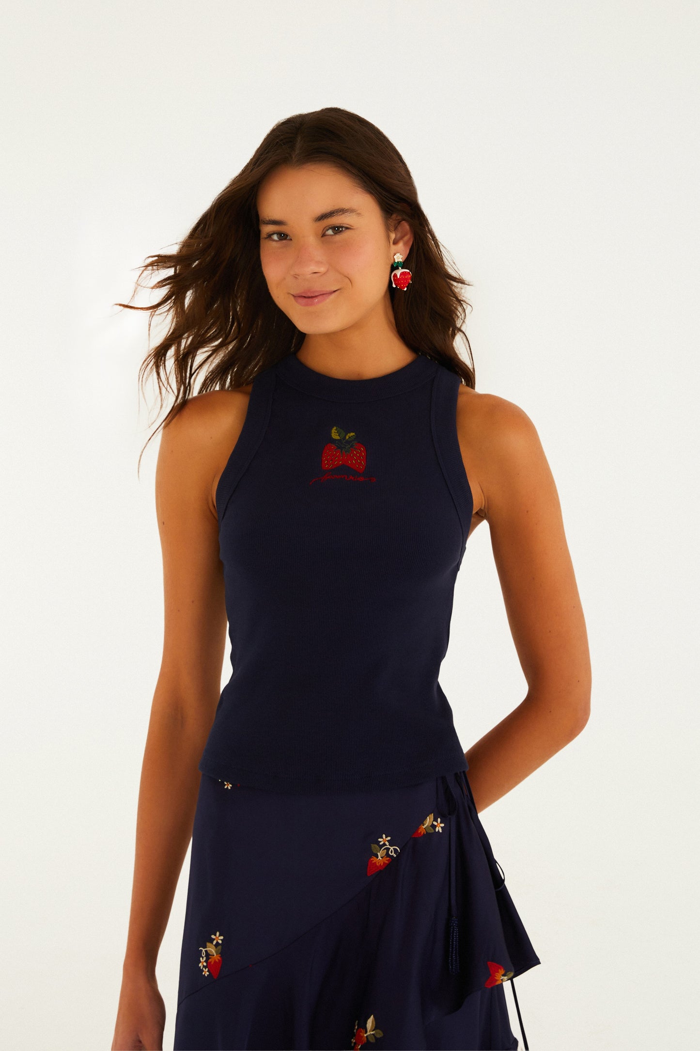 Blusa Bordada Morango