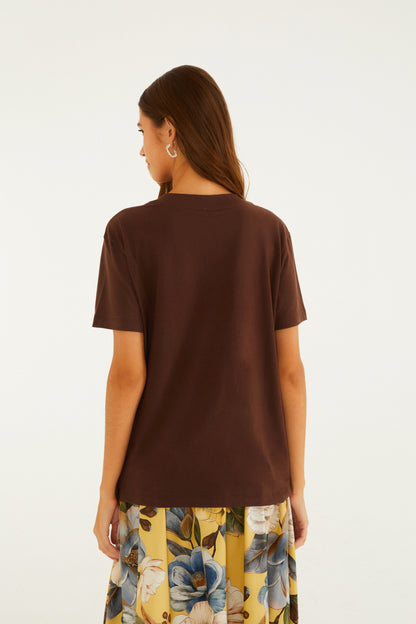 T-Shirt Fit Da Gema Marrom