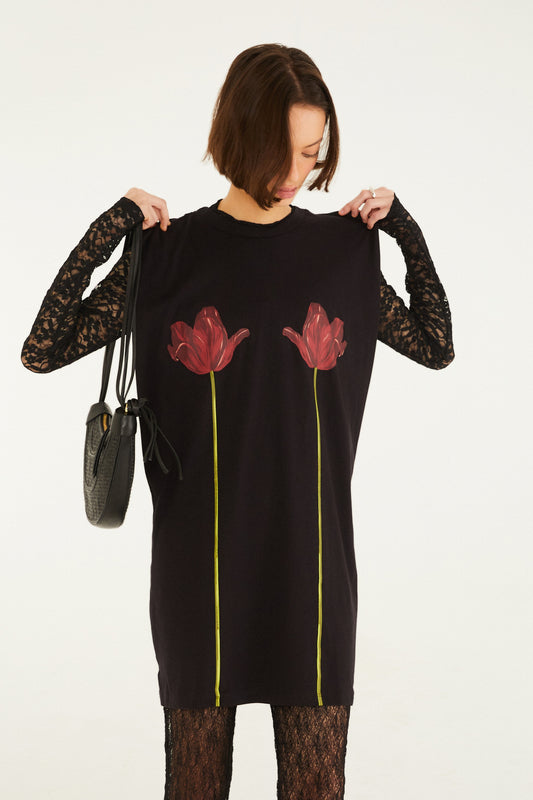 Vestido Corto Estampado Selva De Flor