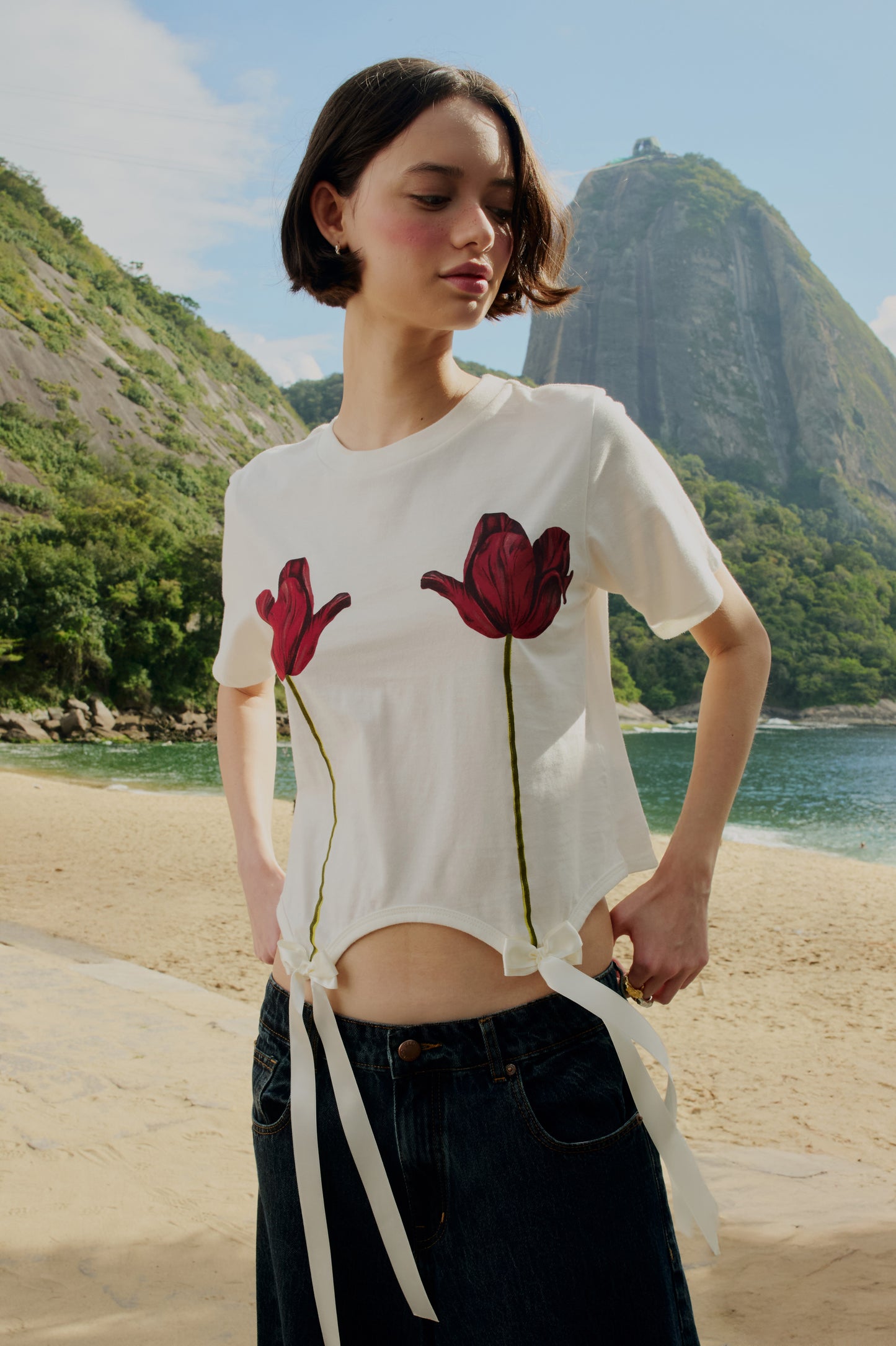Blusa Laço Estampada Selva De Flor