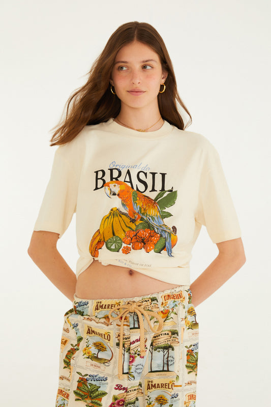 T-Shirt Media Original Do Brasil Bege