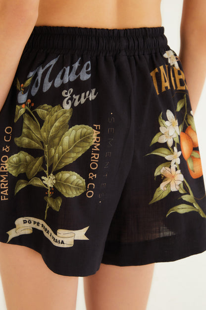 Short Estampado Selos Do Brasil