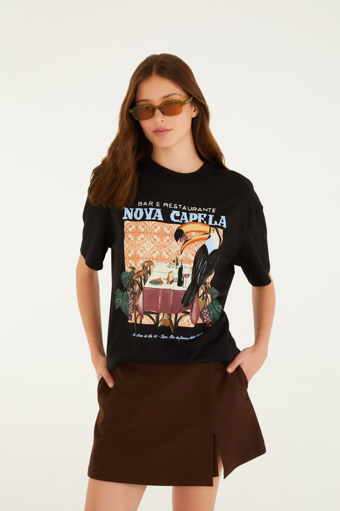 T-Shirt Media Bar Nova Capela Preto
