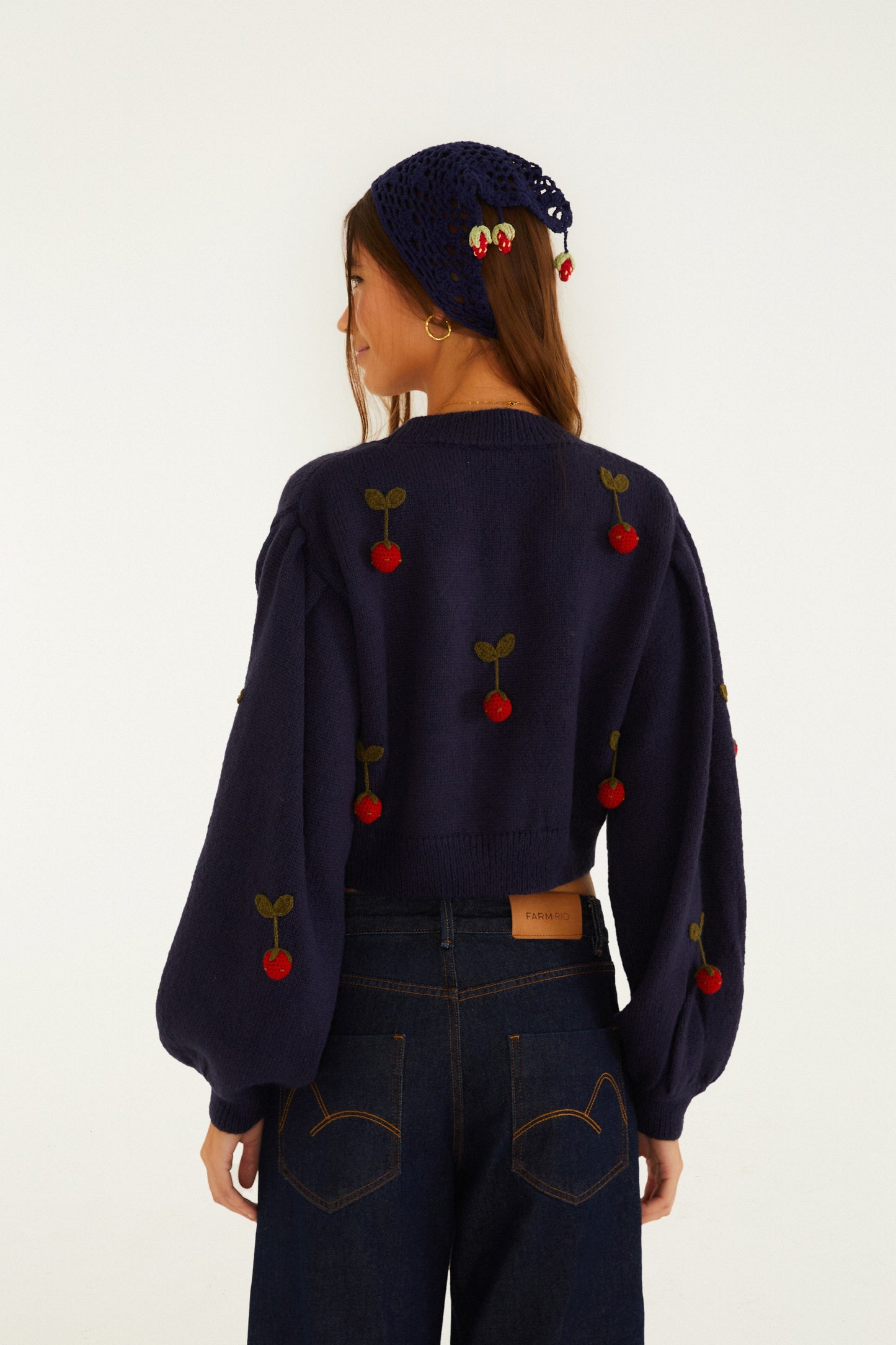 Cardigan Tricot Artesanal Morango