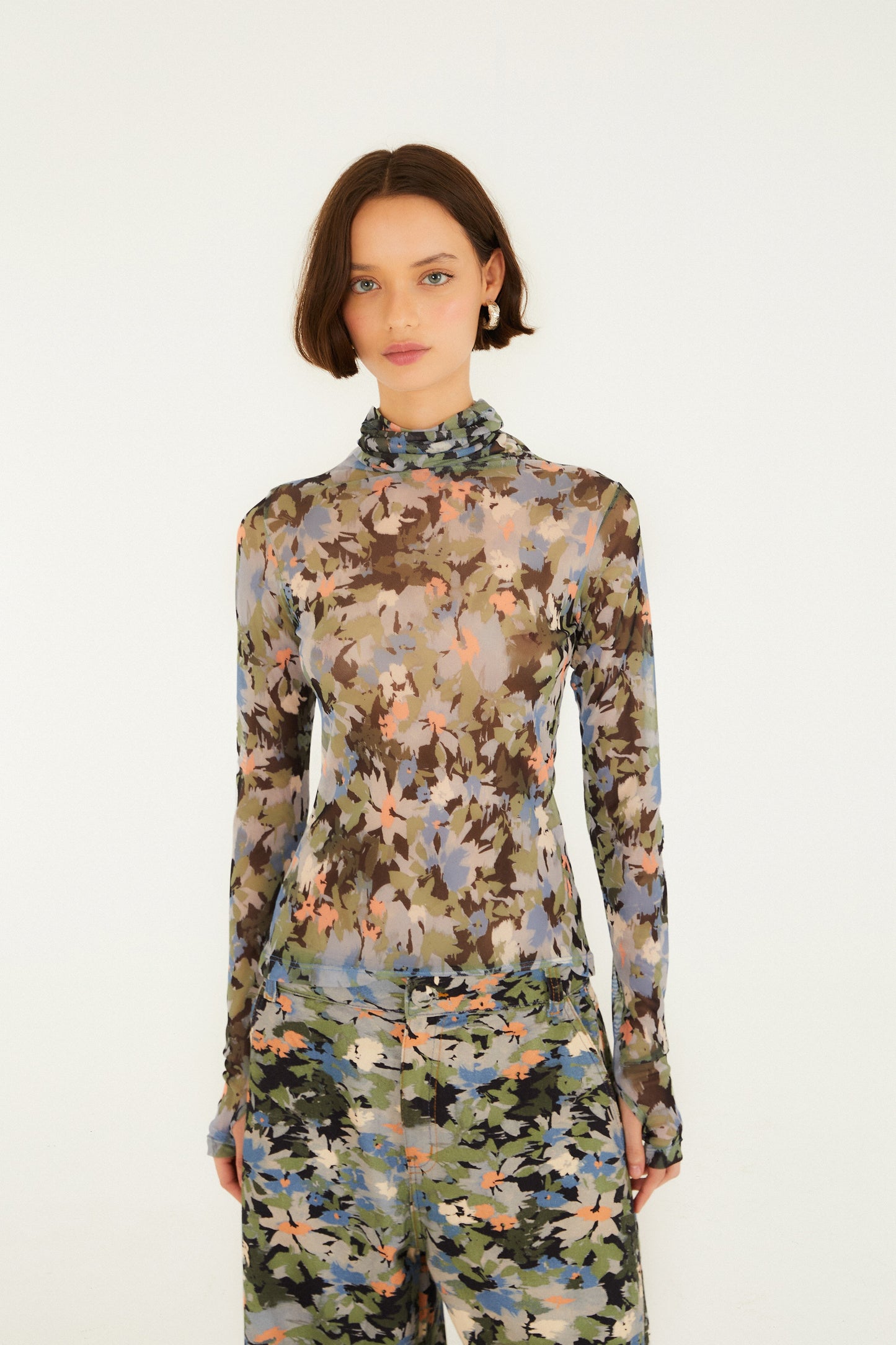 Blusa Tule Estampada Jardim De Flor