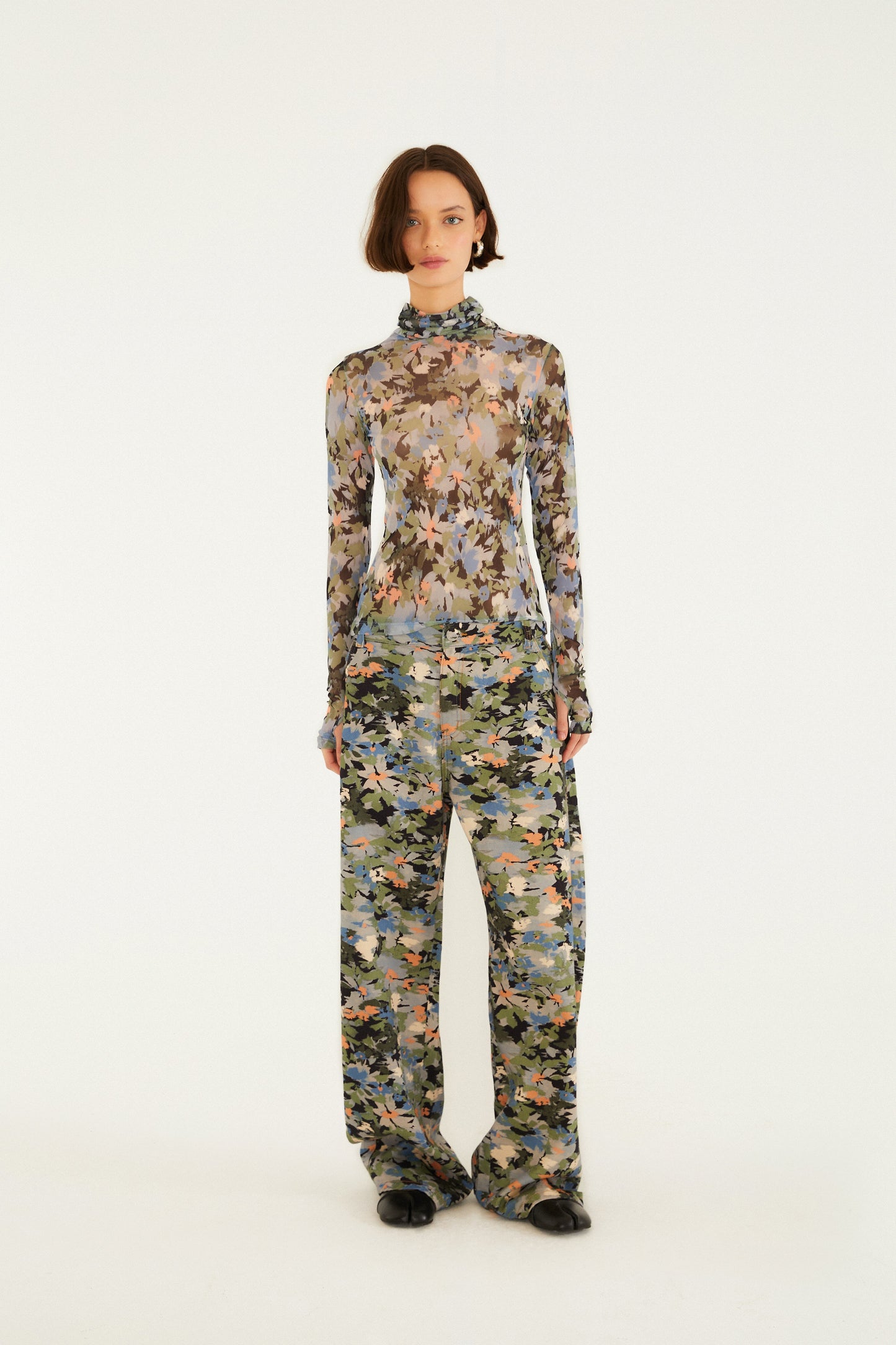 Blusa Tule Estampada Jardim De Flor