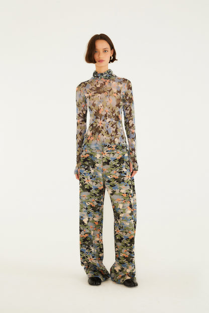 Blusa Tule Estampada Jardim De Flor