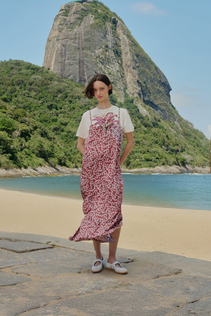 Vestido Midi T-Shirt Estampado Bananeira Farm Rio
