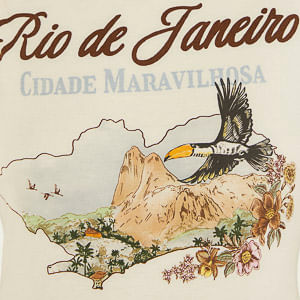 Vestido Largo Estampado Mapa Rio