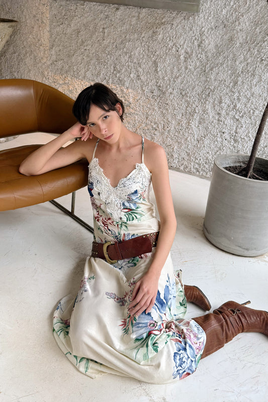 Vestido Largo Tirantes Estampado Floral Luma