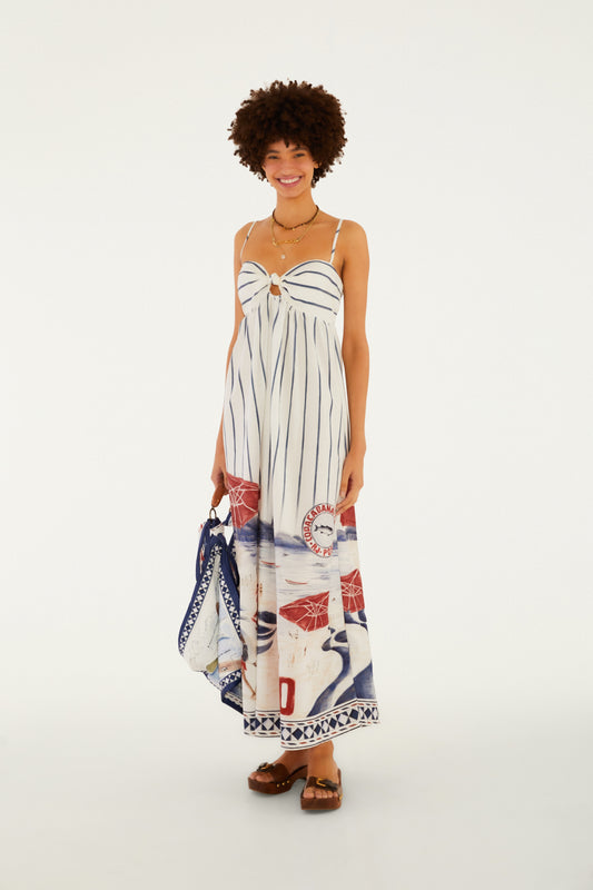 Vestido Cropped Tirantes Estampado Posto 6