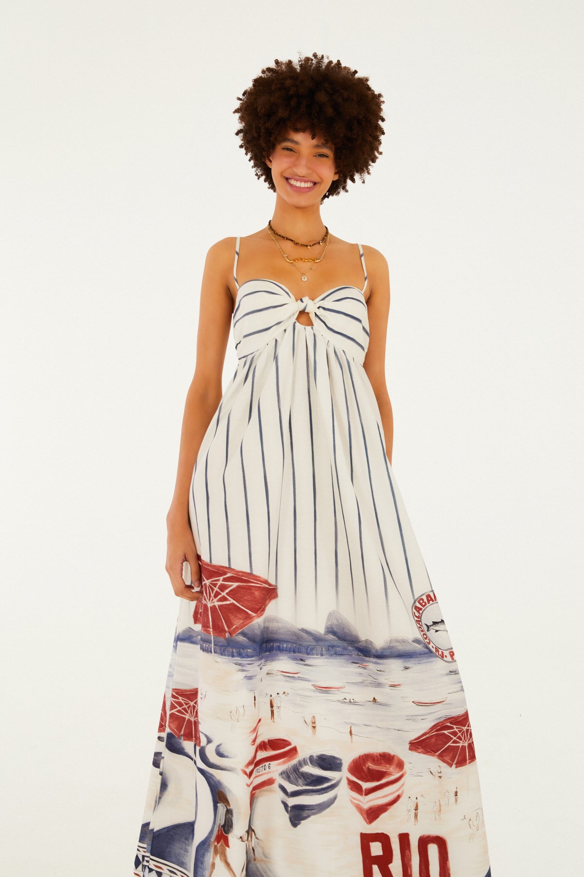Vestido Cropped Tirantes Estampado Posto 6