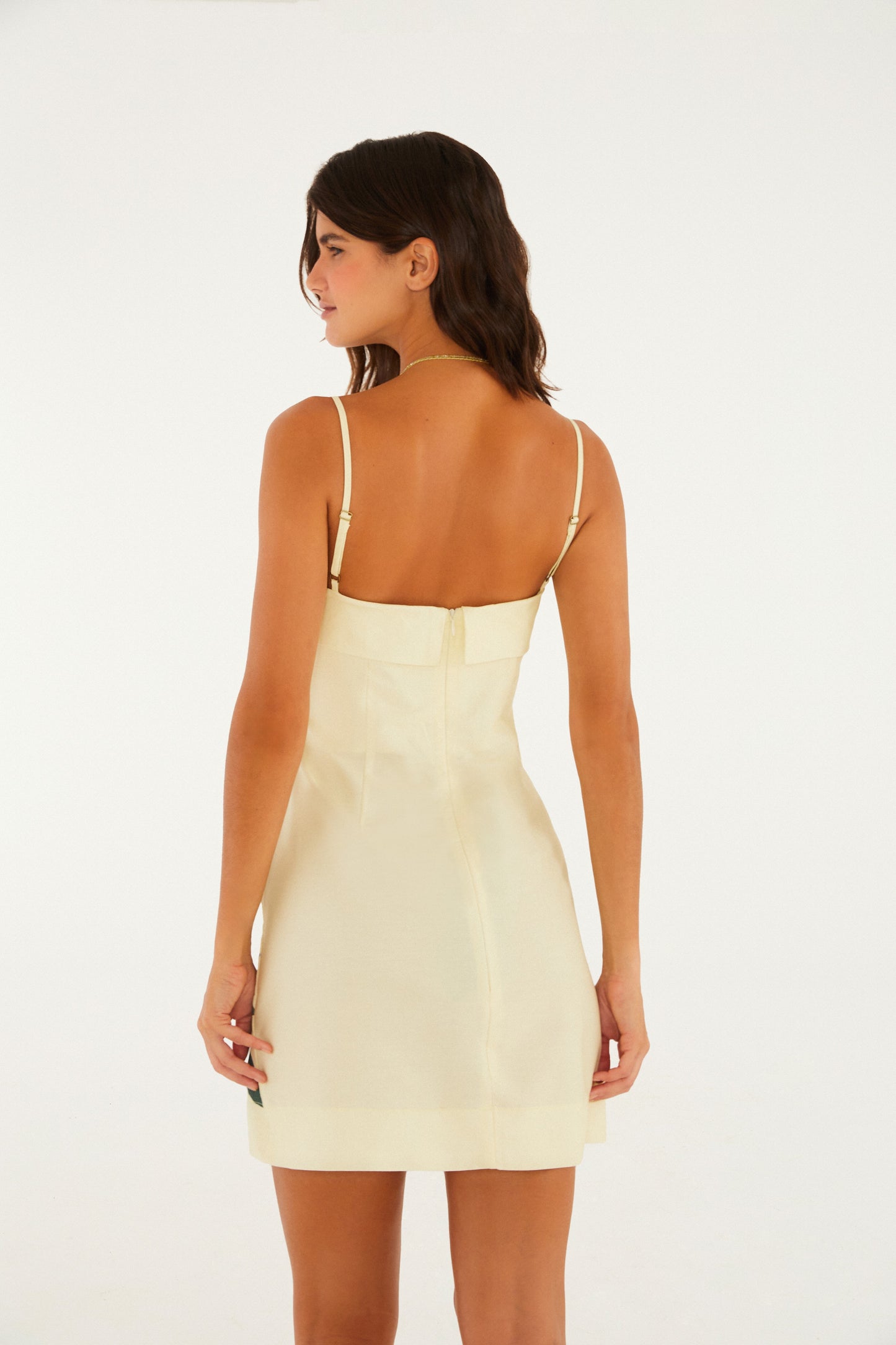 Vestido Corto Tirante Fino Estampado Chita Pintada