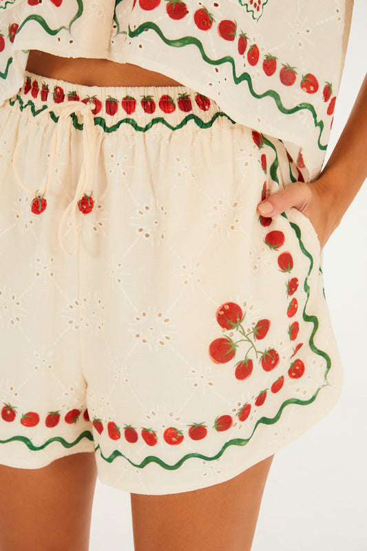 Short Estampado Lenço Tomatinhos