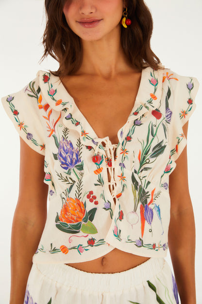 Blusa Estampada Feira de Legumes