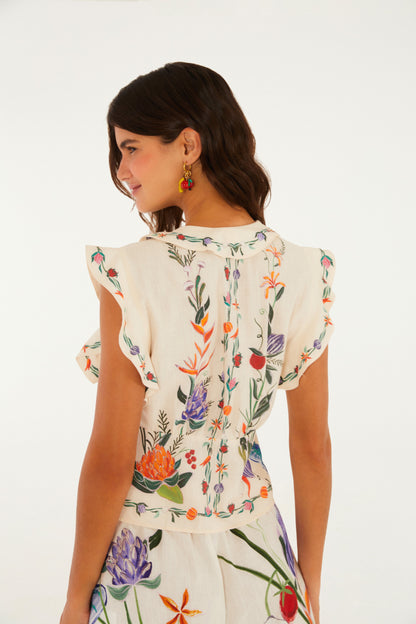 Blusa Estampada Feira de Legumes