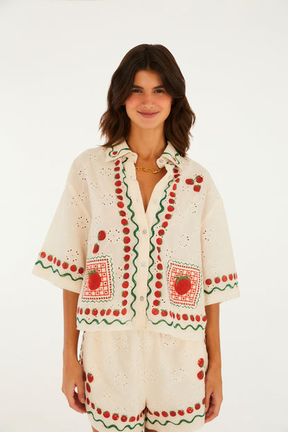 Camisa Estampada Lenço Tomatinhos