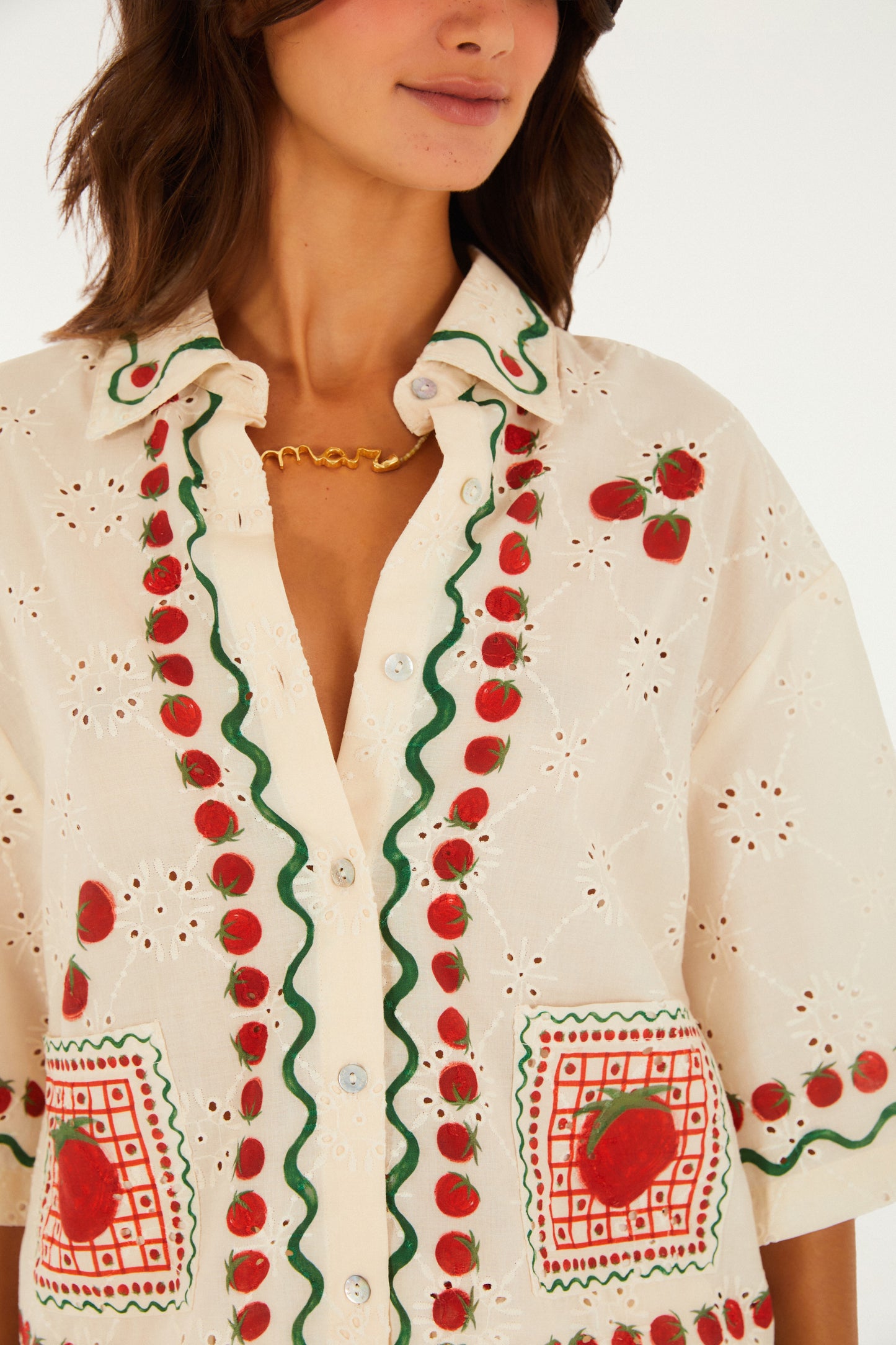 Camisa Estampada Lenço Tomatinhos