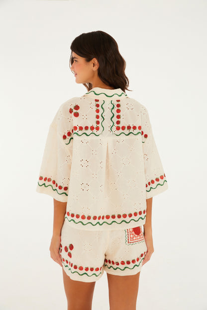 Camisa Estampada Lenço Tomatinhos