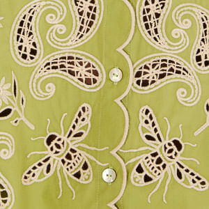 Camisa Bordada Bandanas Jardim Verde Arruda