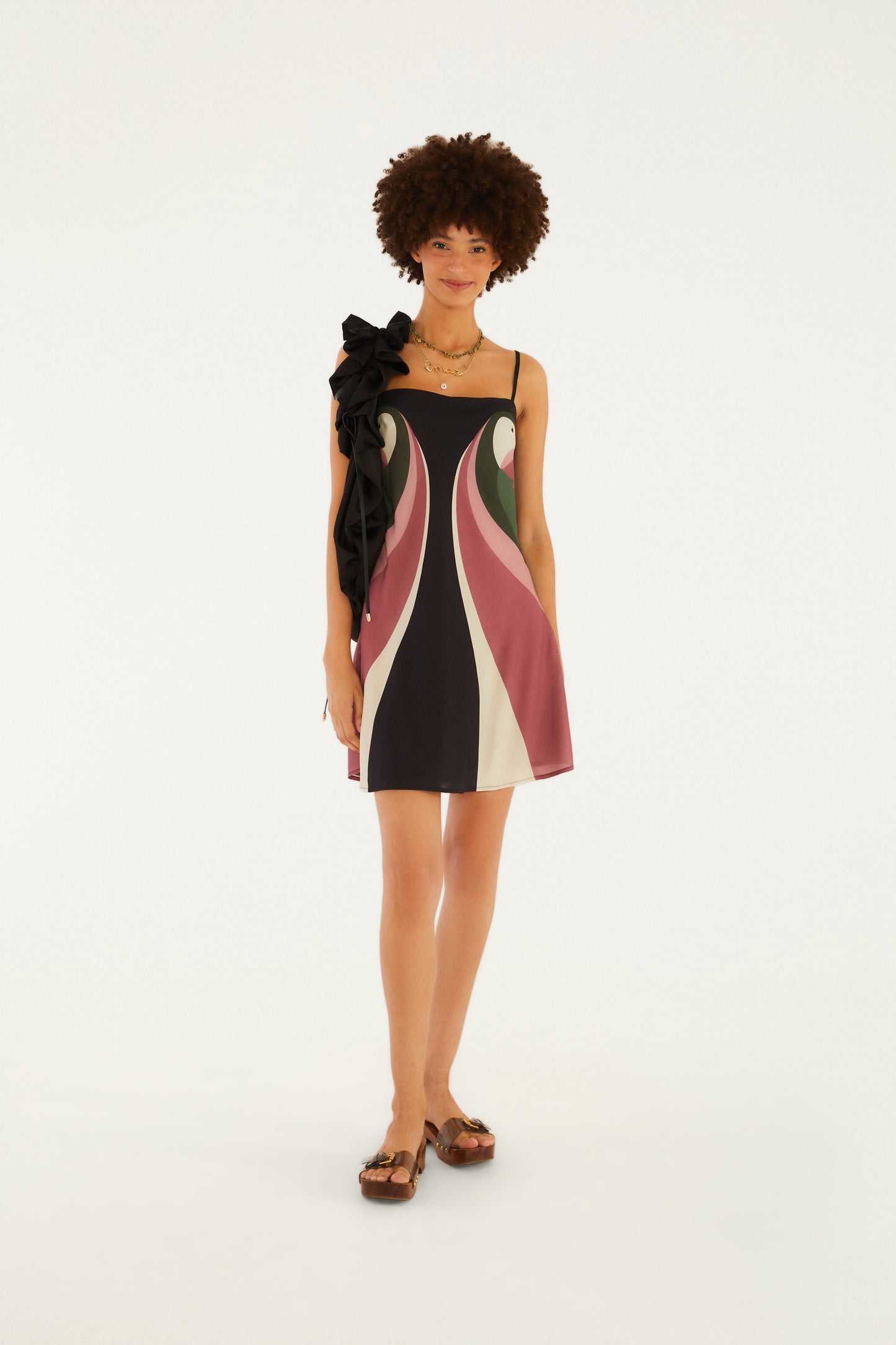 Vestido Corto Pañuelo Estampado Ararinha
