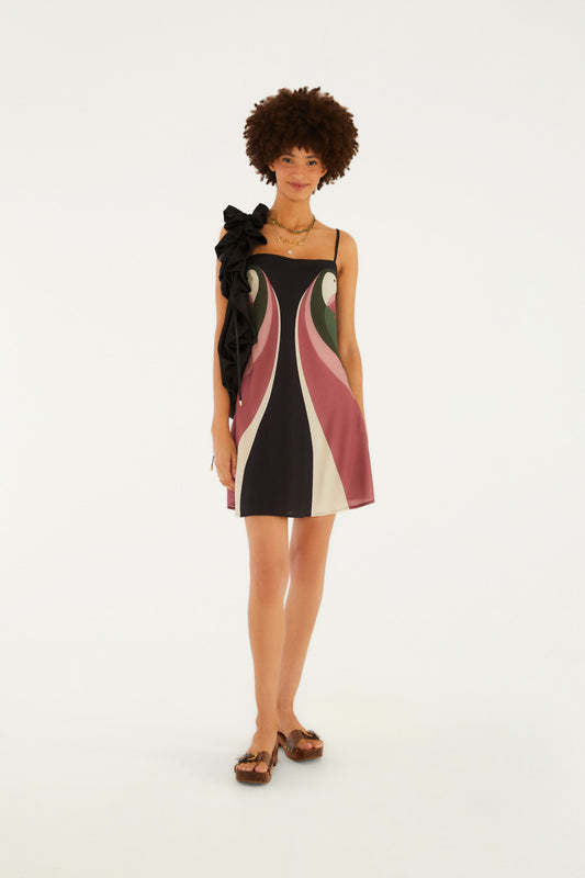 Vestido Corto Pañuelo Estampado Ararinha