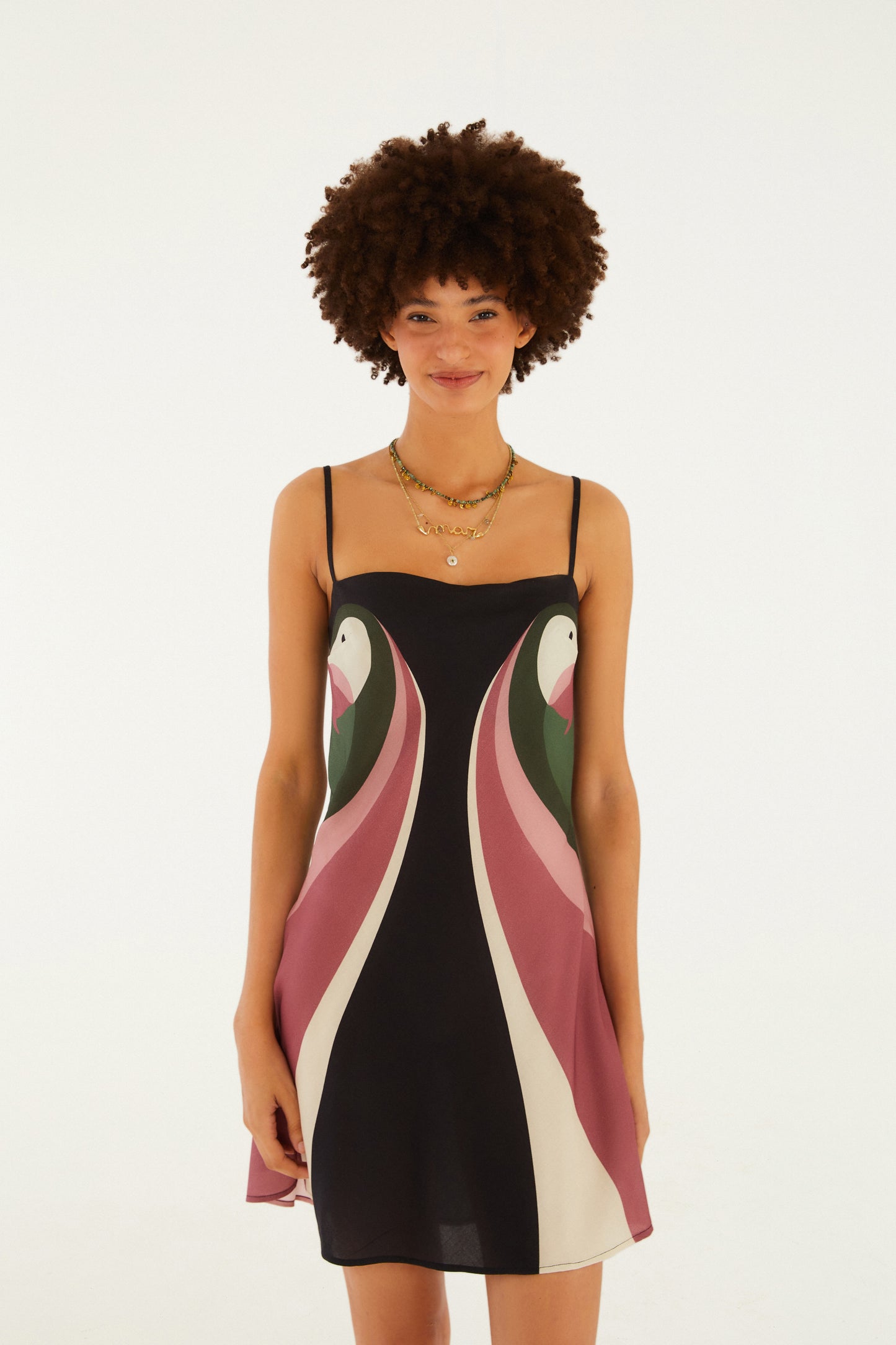 Vestido Corto Pañuelo Estampado Ararinha