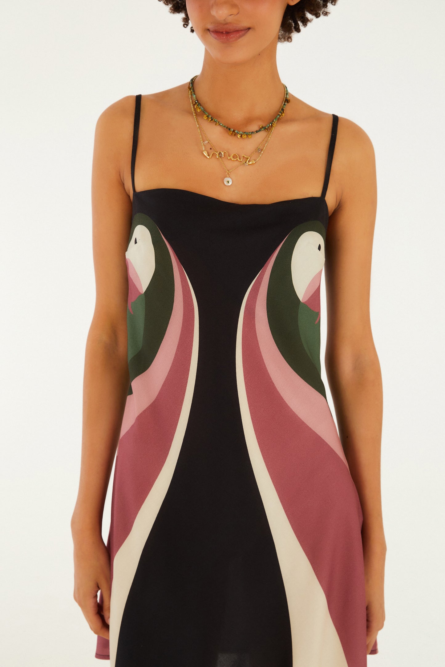 Vestido Corto Pañuelo Estampado Ararinha