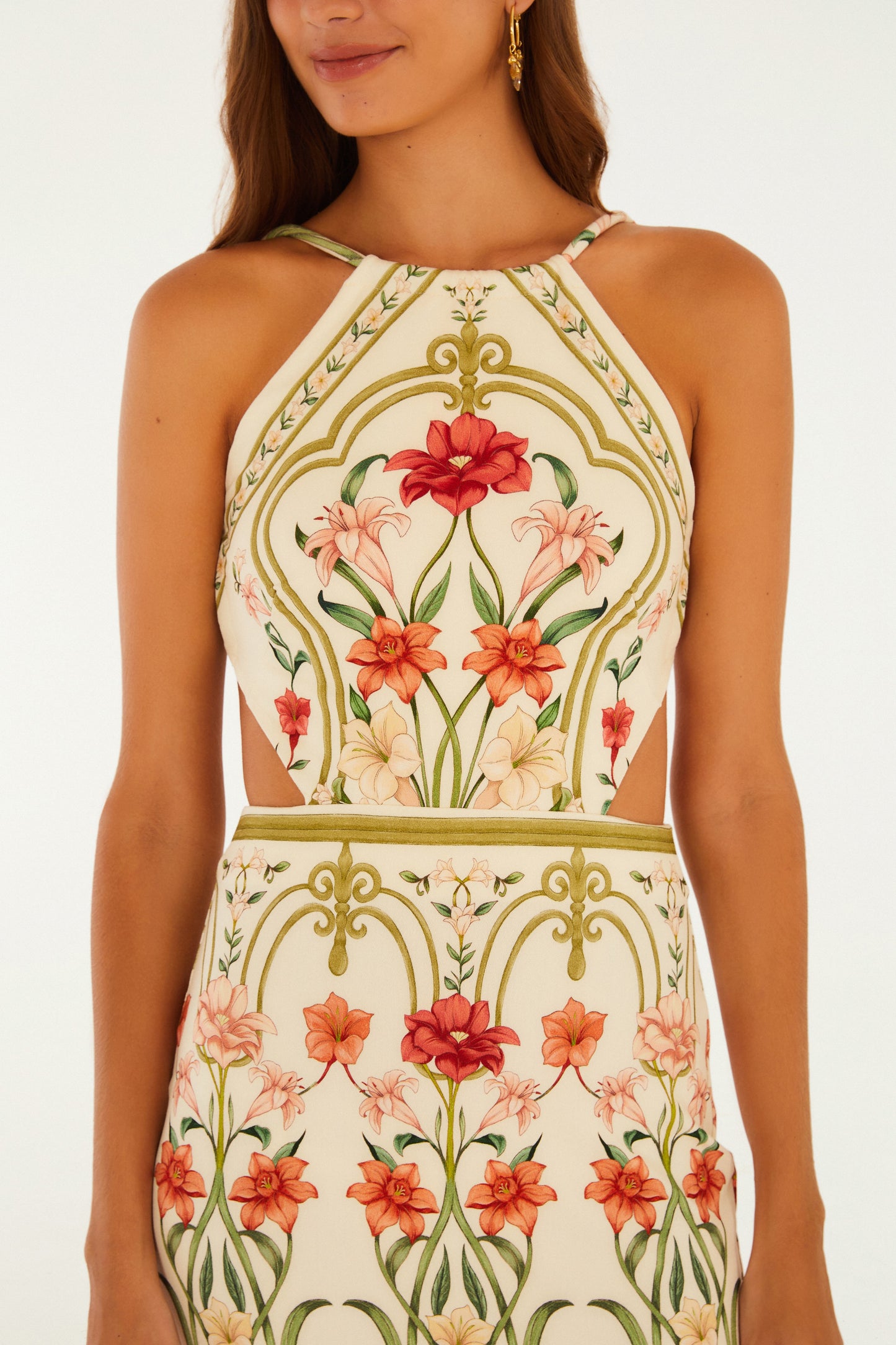 Vestido Midi Estampado Recanto de Flor