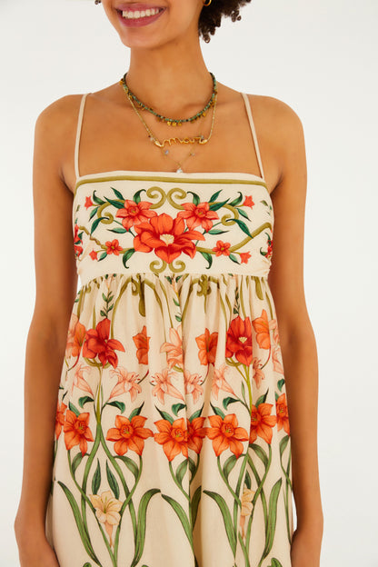 Vestido Cropped Estampado Recanto de Flor