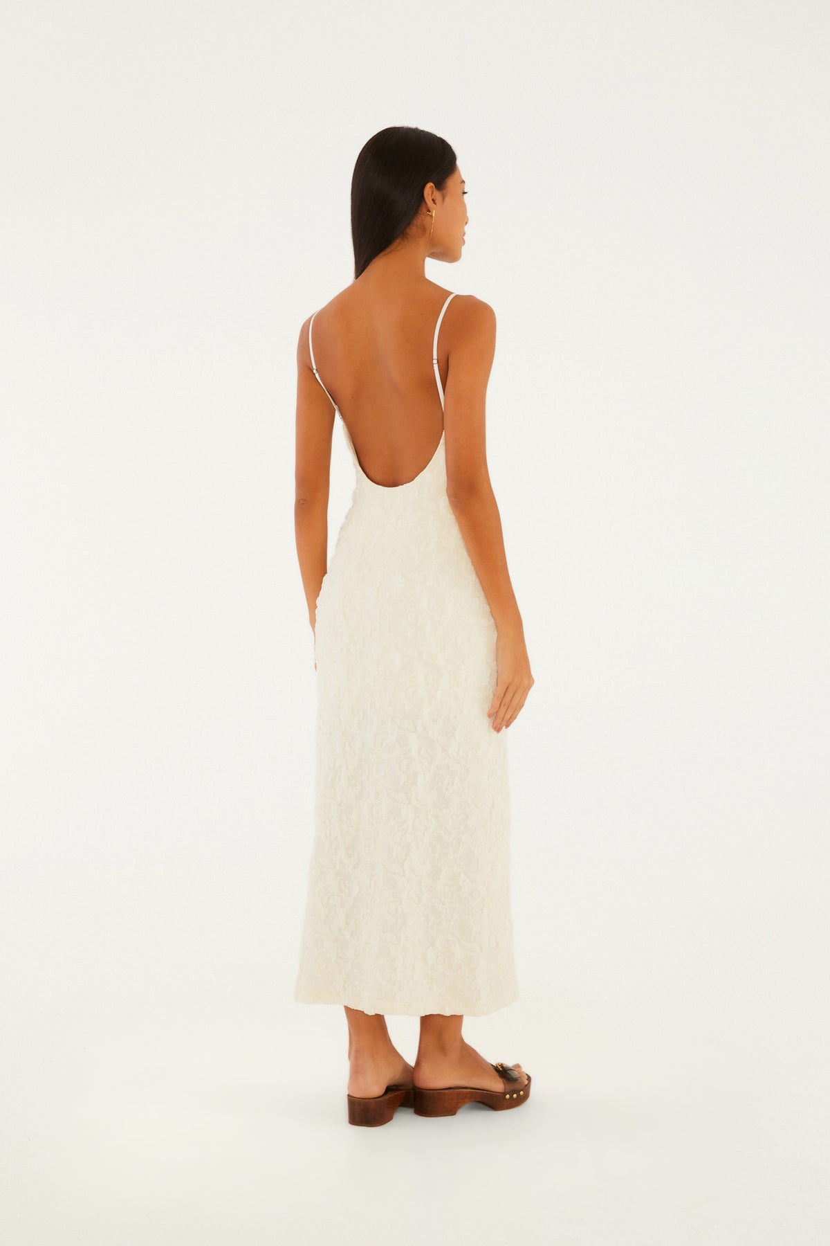 Vestido Largo Textura Off White