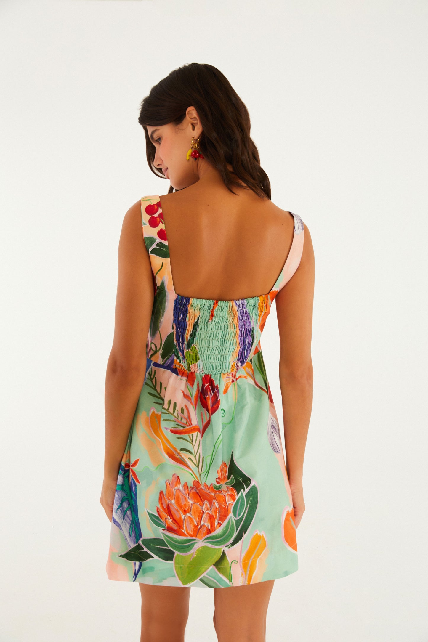 Vestido Corto Estampado Legumes Pintados