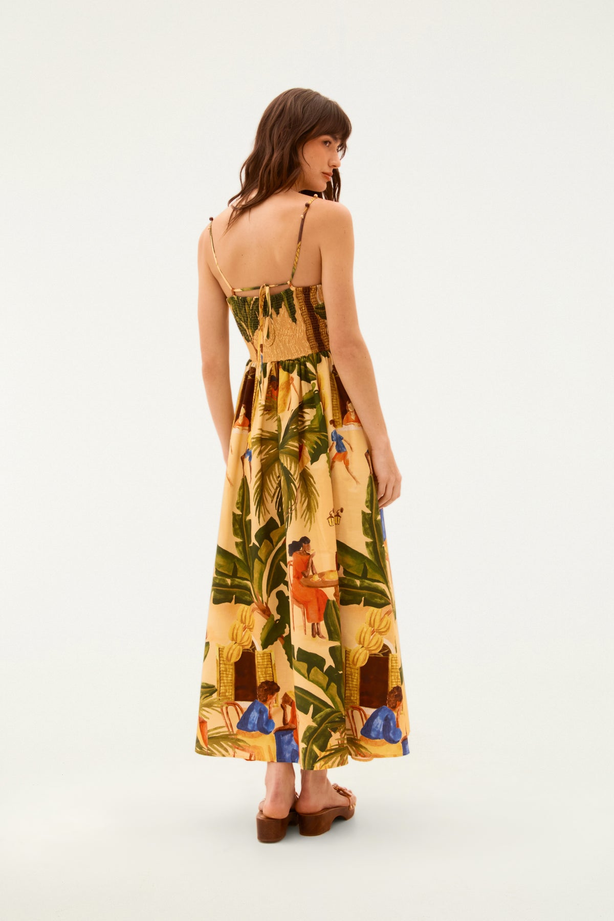 Vestido Cropped Estampado Café da Tarde